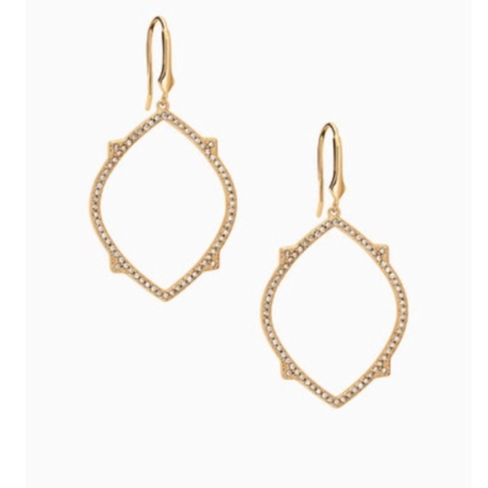 Stella & Dot Pave Open Chandeliers - Gold Earrings